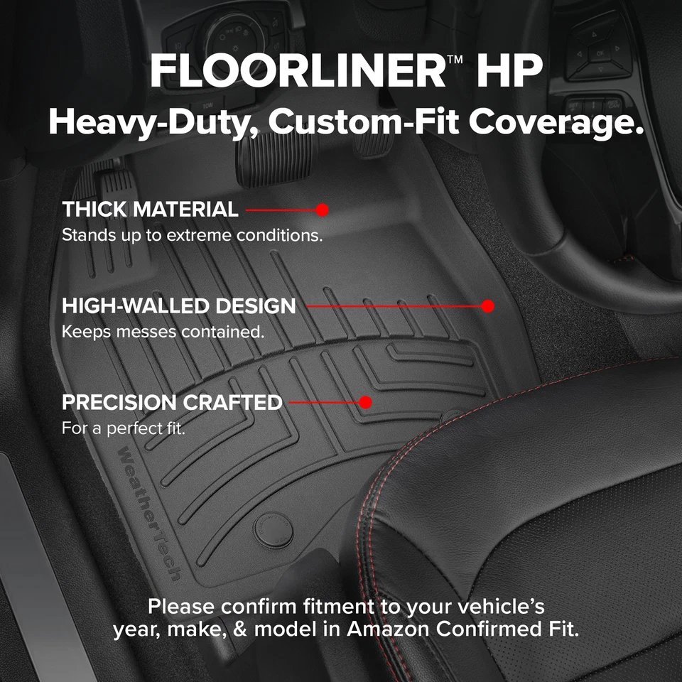 WeatherTech Floorliner HP для Toyota Camry 2018-2019 годов выпуска - 1-й и 2-й ряд, черный - Изображение 3 из 4