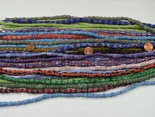 25 Strands 15" Assorted India Handmade Chevron Glass Beads Bulk Lot RK-4