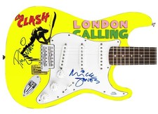 The Clash Signed Fender 1/1 London Calling Lp Cd Graphics Photo Guitar ACOA