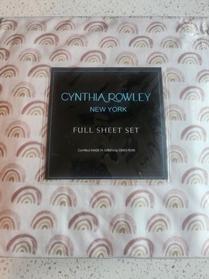 Cynthia Rowley Full Size Sheet Set. Spring Print Of Rainbows/arcs. New In Pkg.