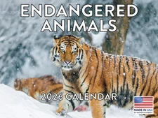 Endangered Animals Calendar 2026 Wildlife Monthly Wall Calender 12 Month