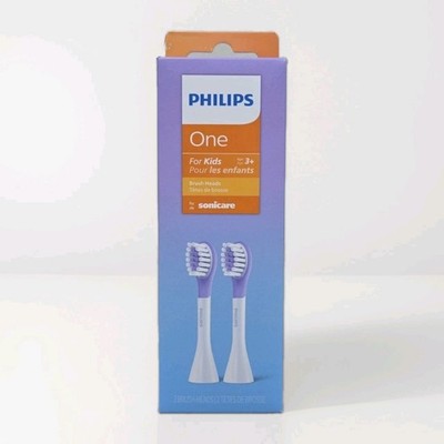 Philips One for Kids Sonicare Brush Heads - Safe, Soft, 2-Pack for Ages 3+