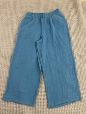 Jessica Simpson Wide Leg Gauze Womens Pants Pull On Blue Size M