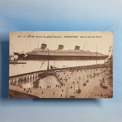 Handelsschifffahrt Postkarte 1935 C.G.T Line Ss Normandie Le Havre