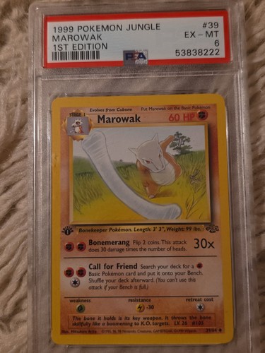 Marowak (1st Edition) graded PSA 6 for sale on eBay