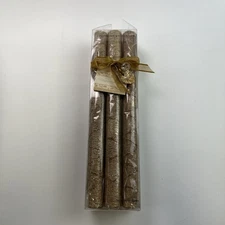 Chesapeake Bay Candles Set Of 6-10” Gold Tapers w/Tree Bark Texture