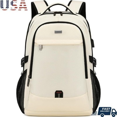 17 Inch Laptop Backpack Water Resistant College USB Charging Travel Bag Women
