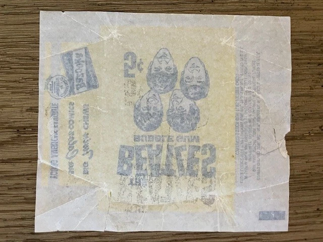 1964 Topps The Beatles Cards Bubble Gum Wax Pack Wrapper B&W Series - Image 3 of 3