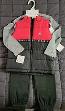AIR JORDAN Boys 3-PC Jogger Set; Vest, Top  Joggers Sz 3-4