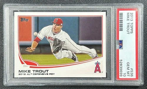 MIKE TROUT PSA 10 2013 TOPPS #536 ANGELS 9699