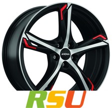 Ronal R62 Red jetblack-matt-frontkopiert 7.5x17" ET42 LK5 100 ML 68 Alufelgen...