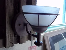 DOLAN 257-22 WALL SCONCE BROWNSTONE ALABASTER GLASS 6"W  6-1/2"H