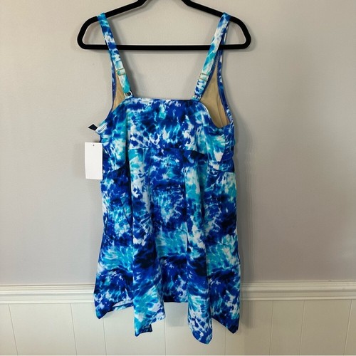 Badeanzüge für alle Damen blau Batik fließend Tankini Schwimmoberteil Größe 22 neu mit Etikett - Bild 10 von 10