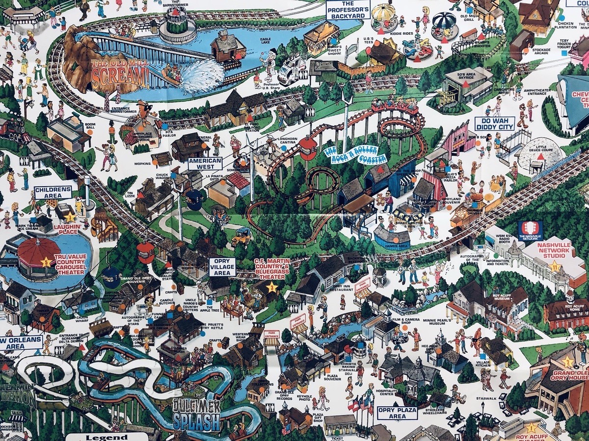 コレクション Opryland Souvenir Map 20th Anniversary Opryland USA Souvenir Map - Curtis Wright Maps