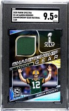 2020 Aaron Rodgers Spectra Prizm Championship Gear Jersey /49 SGC 9.5 MINT+