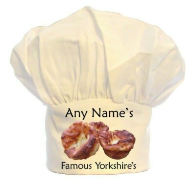 PERSONALISIERTE BERÜHMTE YORKSHIRE PUDDINGS KOCHMÜTZE POLYESTER GEBURTSTAG WEIHNACHTEN