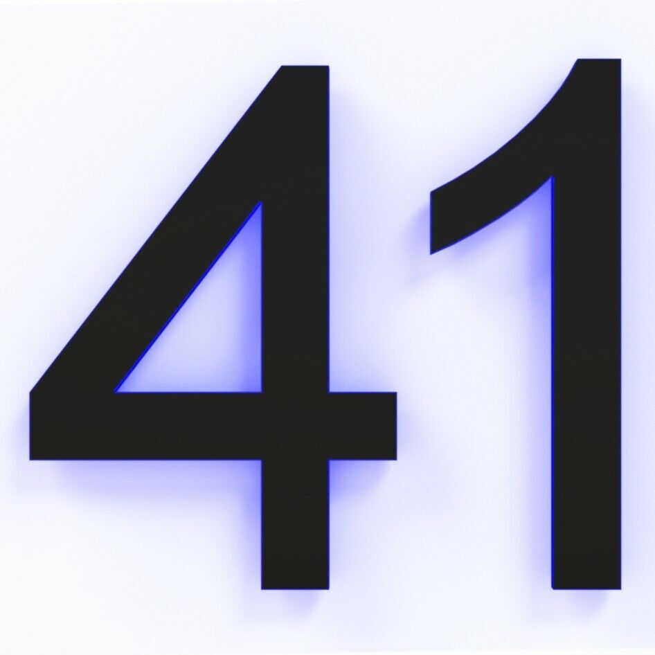 Elegante Hausnummer Mit LED Beleuchtung Aus Acrylglas Und Aluminium Det 12702