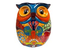Talavera Owl Planter Large Pot Mexican Pottery Indoor Outdoor Home Decor 15.5"