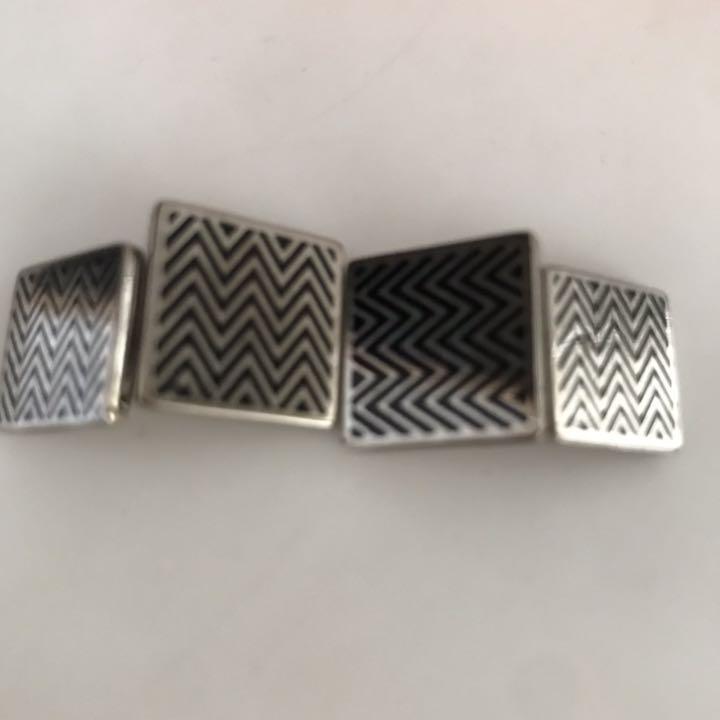 Authentic HERMES Cufflinks Zigzag Square - image 4