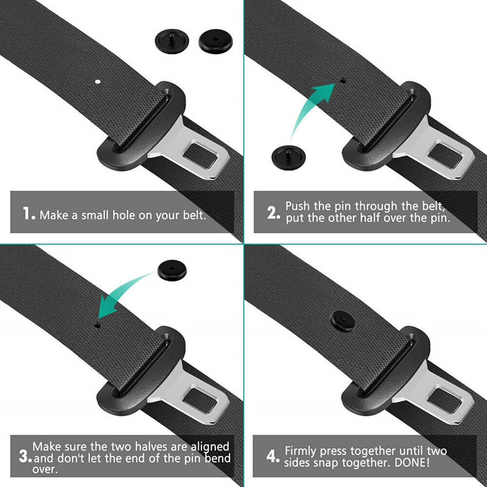 5Pair Universal Black Car Seat Belt Buckle Stopper Button Car Safety