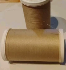 Coats & Clark XP All Purpose Sewing Thread Lot 2 spools 500 yd  KHAKI 