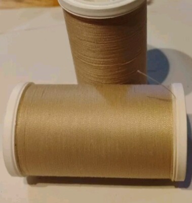 Coats & Clark XP All Purpose Sewing Thread Lot 2 spools 500 yd  KHAKI 
