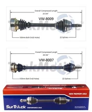 For VW Scirocco Cabriolet 85-93 FWD 2 Front CV Axle Shafts SurTrack Set