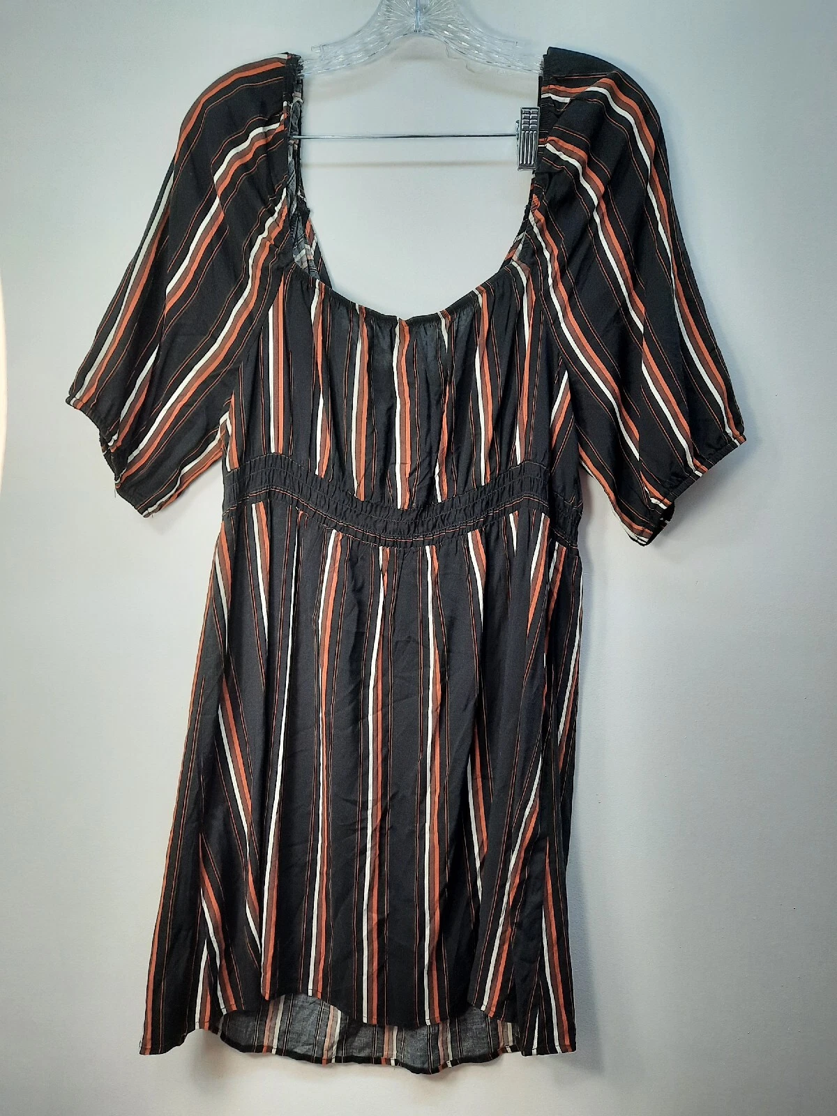 OFF WHITE Abito Xhilaration XXL ampia apertura nero marrone scuro bianco nuovo con etichette peso leggero