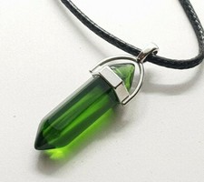Emerald Necklace Pendant Green Sapphire Crystal Gemstone Chakra Reiki Yoga