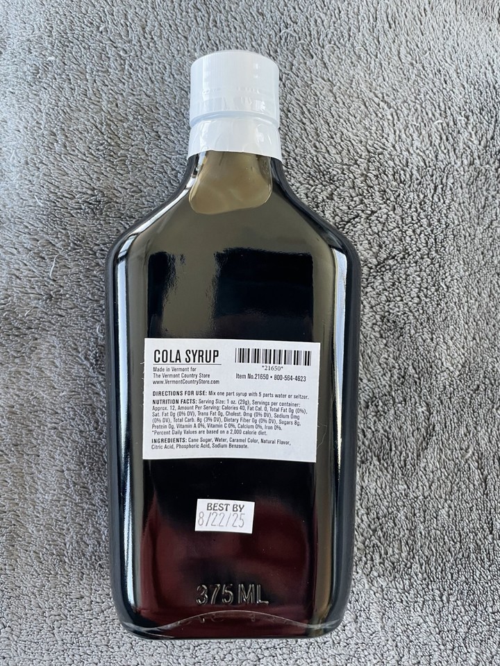 Vermont Country Store Old Fashioned Cola Syrup 12.68oz Upset Stomach