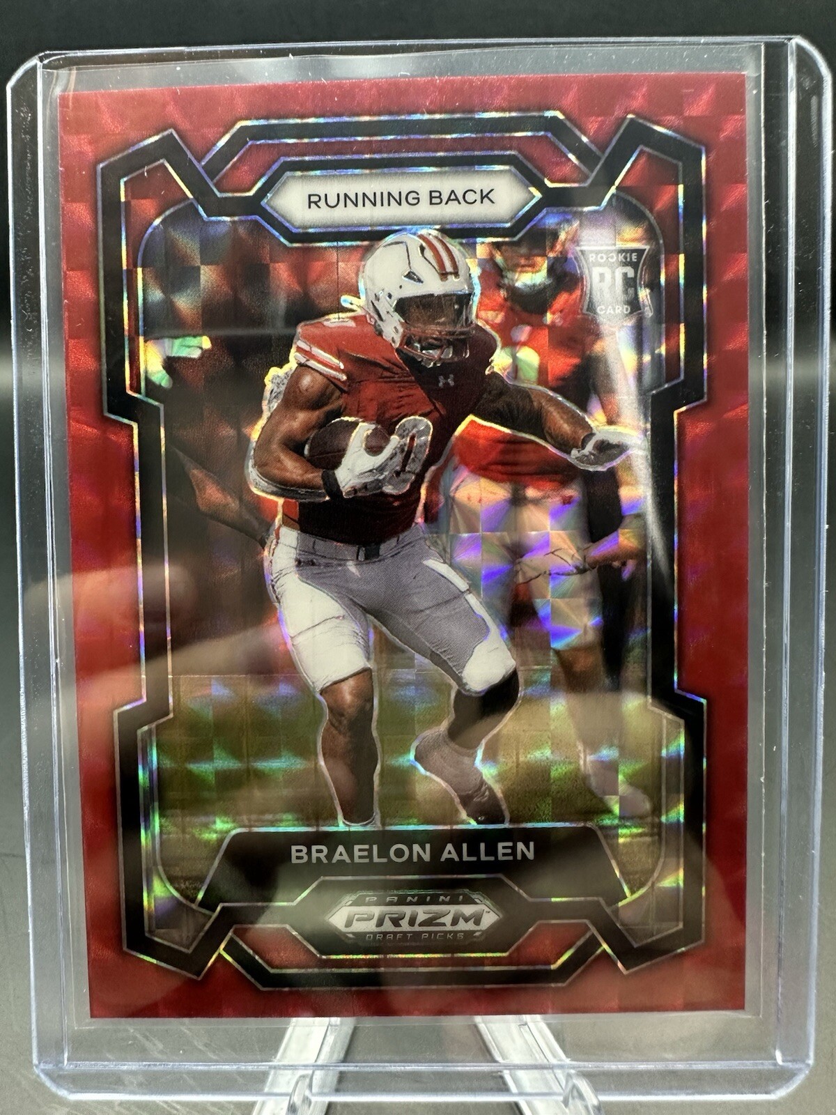 2024 Prizm Draft Picks Braelon Allen Red Finite Prizm #129 (#'d/125) Wisconsin