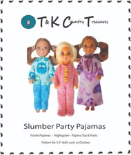 Sewing Pattern designed to fit Chelsea 5.5" Doll Clothes TKCT  Pajamas