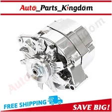 For Chrome BBC SBC Chevy GM 1 Wire Chevy 327-350-396-427-454 110Amp Alternator