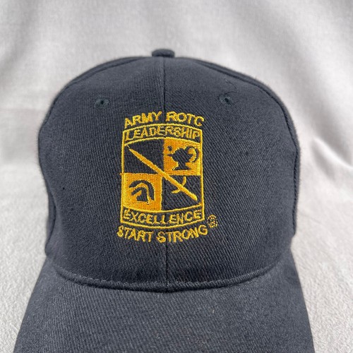 Army ROTC Hat Kids OS Black Strapback Cap Military Start Strong Logo - Picture 5 of 9