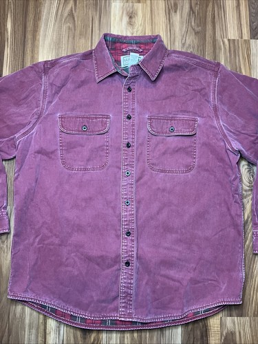 L.L. Bean Men’s Traditional Fit Hurricane Flannel Lined Shirt Shacket Red Large - Bild 3 von 11