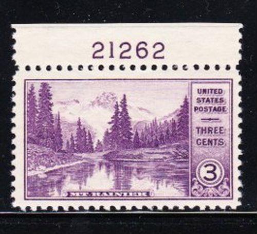 Album Treasures U S Scott # 742 3c Mt. Rainier Nationalpark Platte # einzeln postfrisch