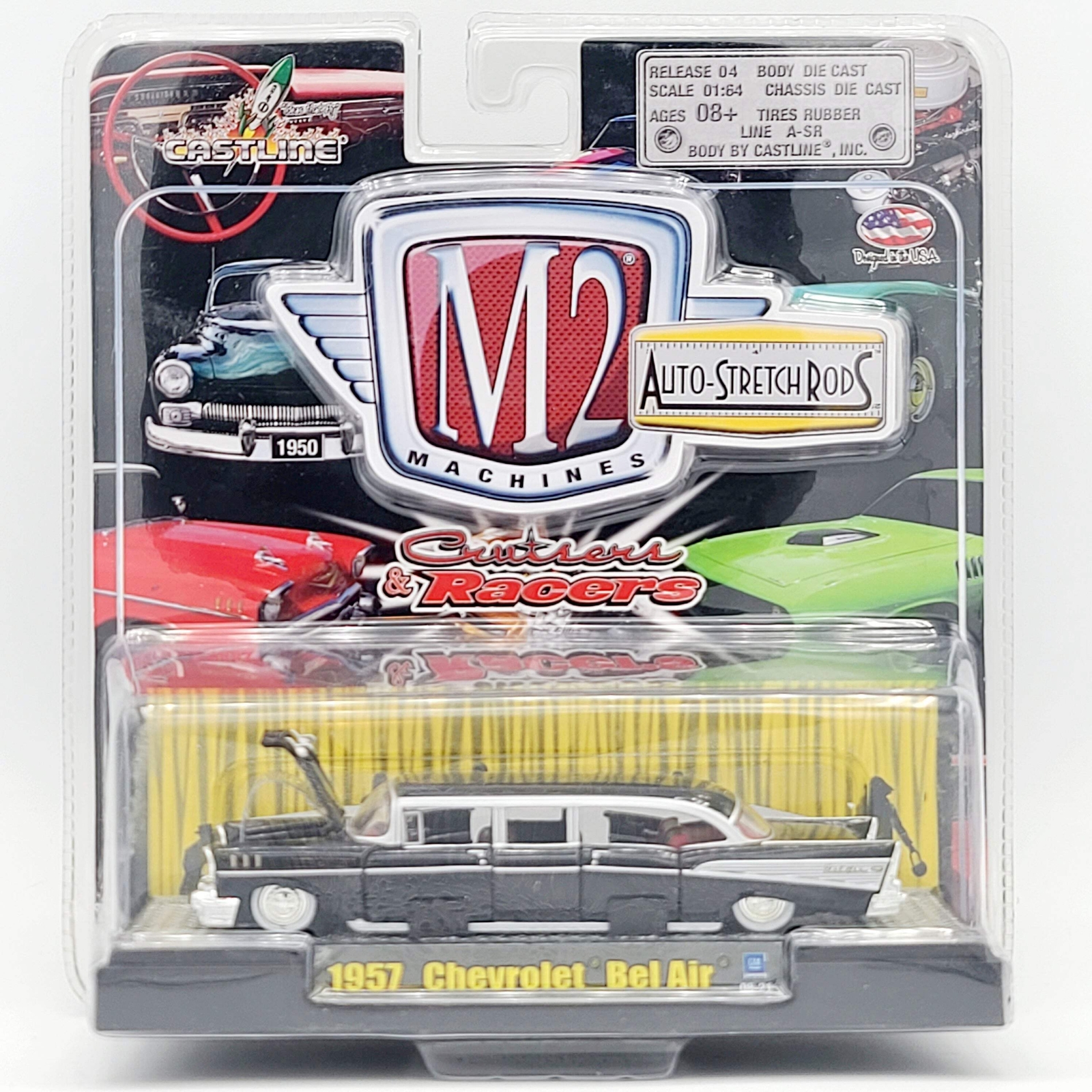 M2 Machines '57 Chevrolet Bel Air Limo - 1:64, Black (2008 Auto Stretch ...
