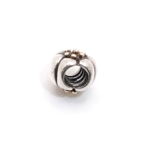 Pandora Sterling Silver 925 & 14K Yellow Gold Flower Retired Charm 790184 - Picture 2 of 4
