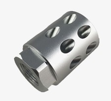 1/2x28 TPI Thread Muzzle Brake Compensator Anodized Silver For 9mm