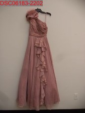Mac Duggal Women's Rose Gold One-Shoulder Iridescent Ballgown, Sz 2 191877580990