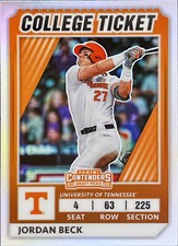 2022 Panini Elite Extra Edition College Ticket Optic HOLO Jordan Beck Rockies TU