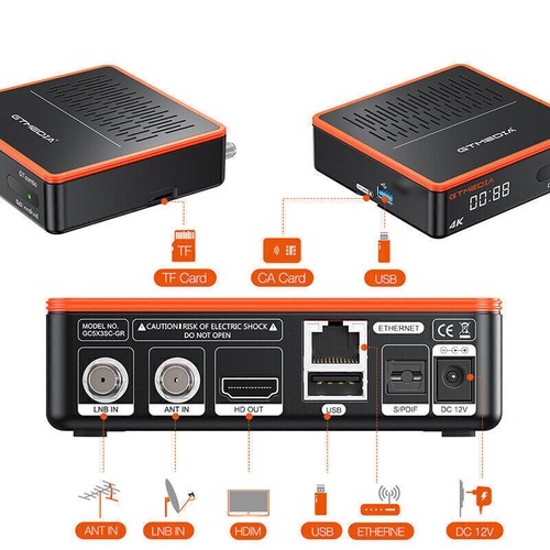 GTMEDIA 4K Sat Terrestrial Receiver DVB-S/S2/T2/C Satellite Android TV Box 4:2:2 - Picture 2 of 18