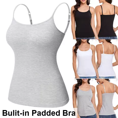 Strappy tops with built in bra new arrivals