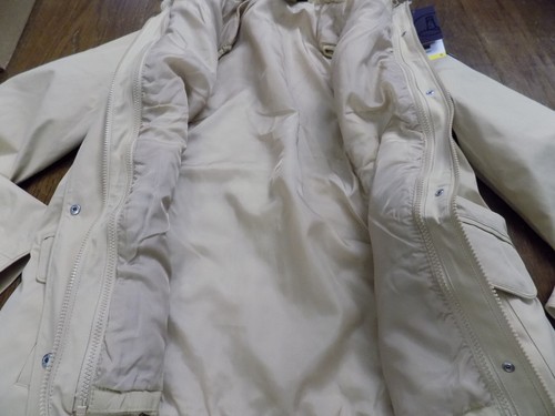 Lands' End 3 in 1 Systems Jacket Tan Zip out Quilted Vest Hooded Pockets S New - Picture 6 of 7