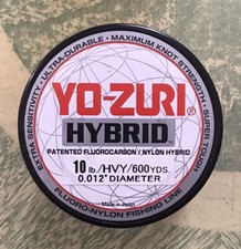 Yo-zuri Hybrid Fluorocarbon Fishing Line 10lb Hivis Yellow 600yd