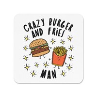 VerrüCkte Hamburger Und Frittieren Mann Stars KüHlschrankmagnet Lustig Witz Fast