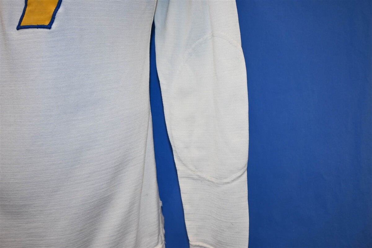 vintage 50s WHITE YELLOW BLUE #27 FOOTBALL LONG SLEEVE