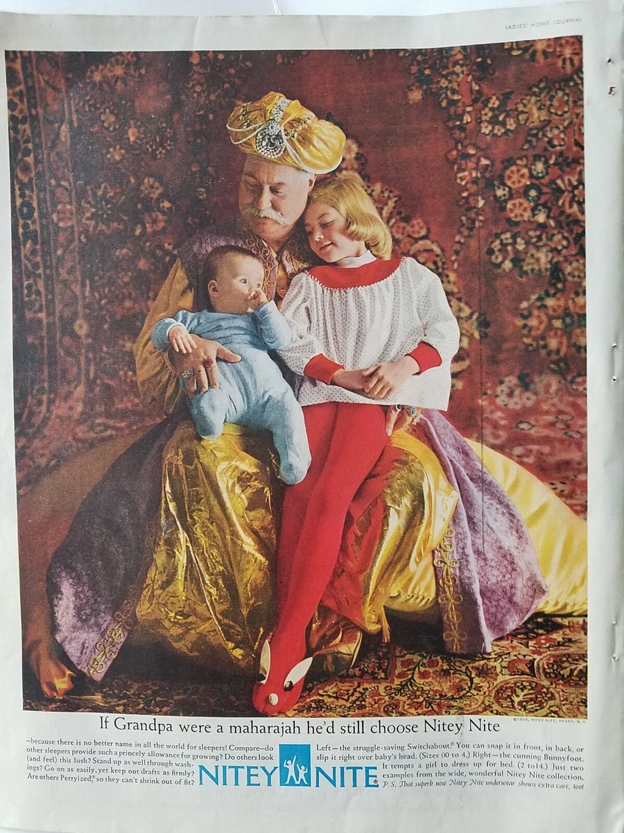 1959 childrens boys girls Nitey Nite pajamas sleeper Grandpa