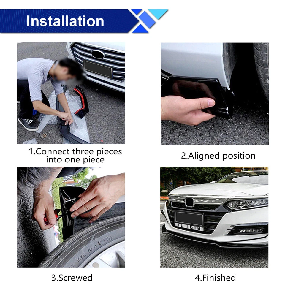 Front Bumper Lip Splitter Carbon Fiber Body Kit Side Skirt For Mazda6 2014-2018 Foto 4 de 4