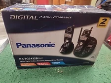 2-PK Panasonic 2.4 GHz Digital Cordless Answering System Caller ID KX-TG2632B